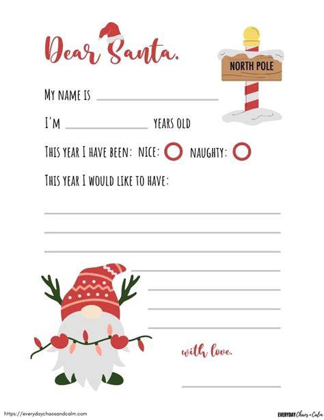 Santa Letter Template Blank