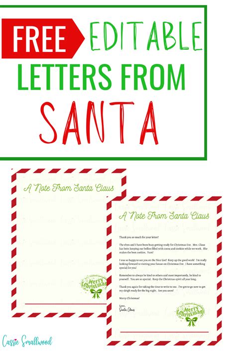 Santa Letter Template Editable