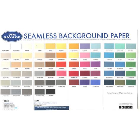 Savage Seamless Paper Color Chart