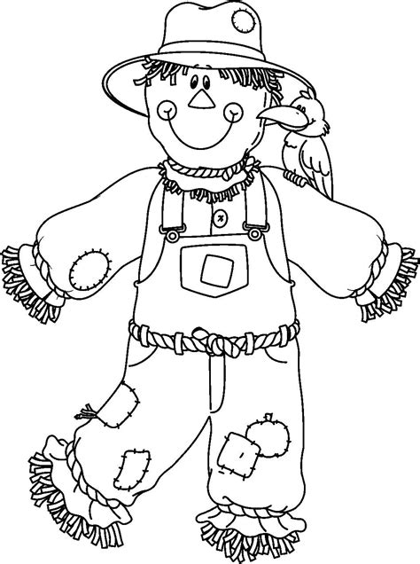 Scarecrow Coloring Template