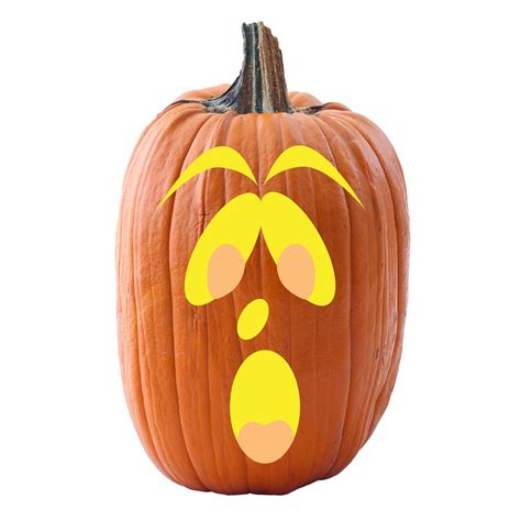 Scared Face Pumpkin Template