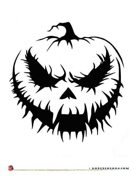 Scary Pumpkin Face Templates