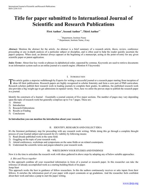 Scientific Paper Template