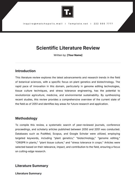 Scientific Review Paper Template