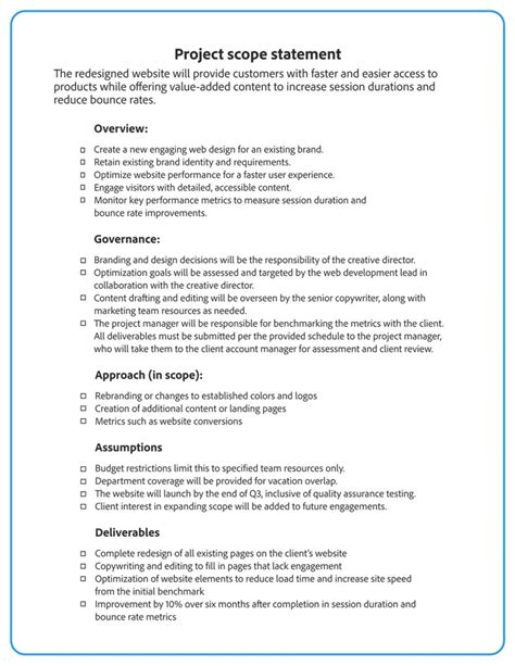 Scope Statement Template