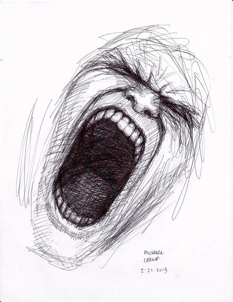 Screaming Face Drawing