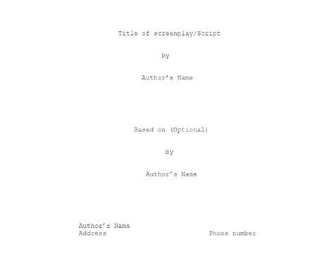 Screenplay Template For Google Docs