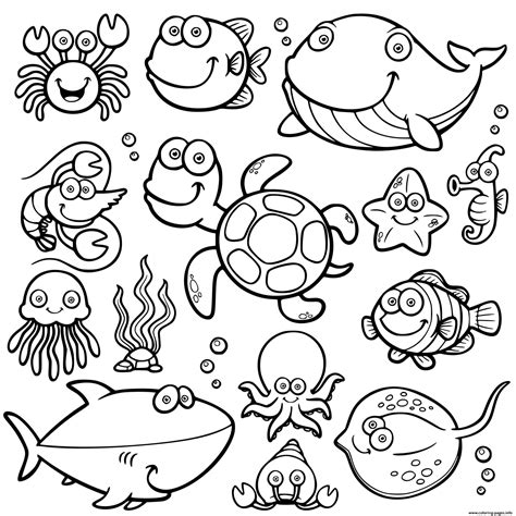 Sea Creatures Coloring Pages Printables