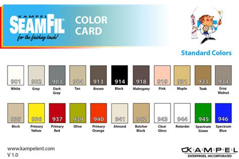 Seamfil Color Chart