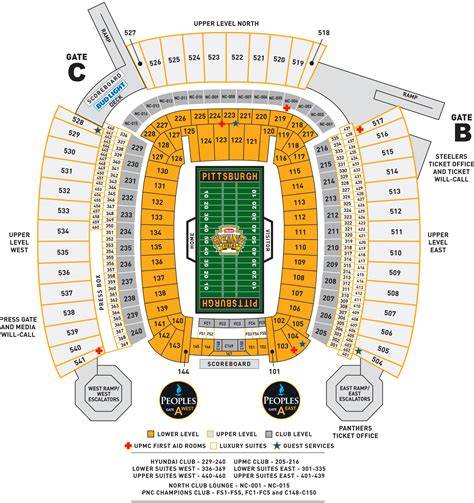 Seat Number Heinz Field Seating Chart With Rows