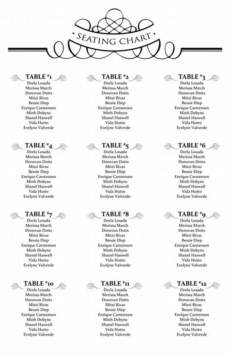 Seating Chart Examples