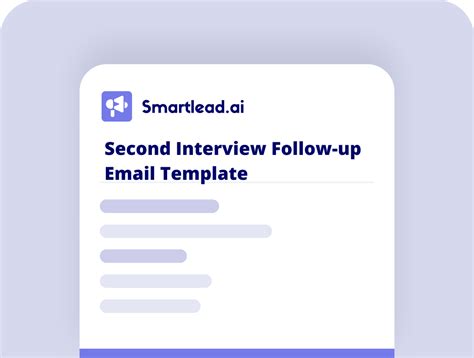 Second Interview Follow Up Email Template