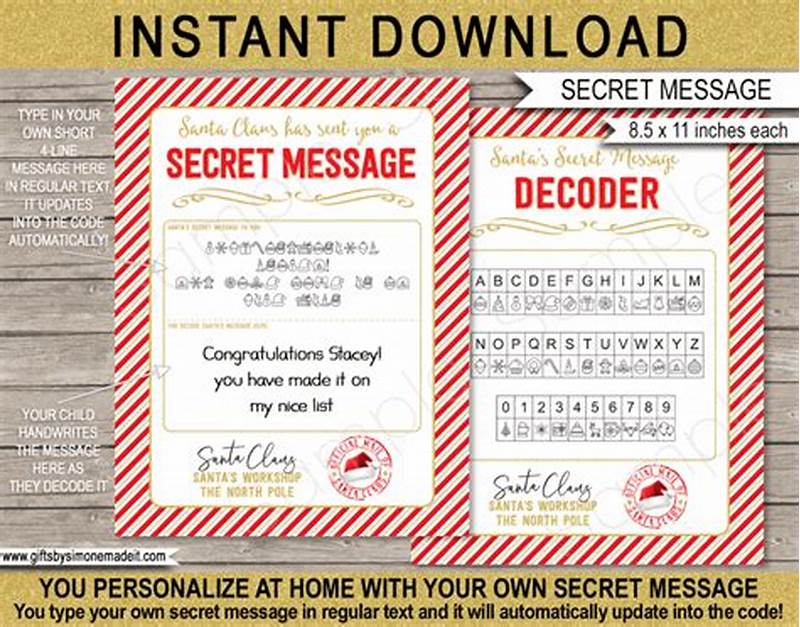 Secret Message From Santa Decoder Printable