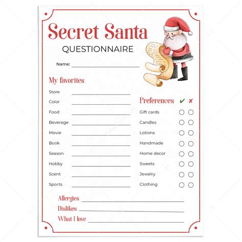 Secret Santa Template For The Office