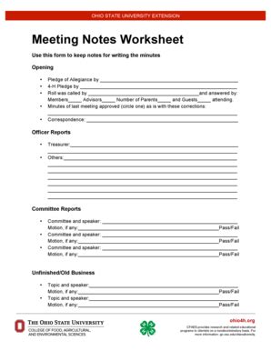 Secretary Notes Template