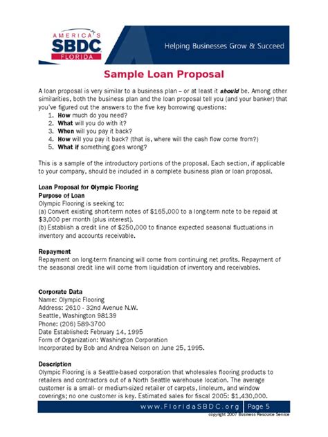 Loan Proposal Template
