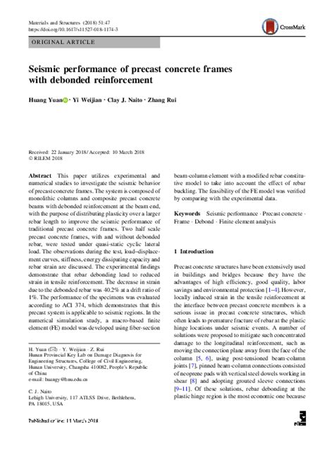 Seismic Performance of Precast Concrete Structures