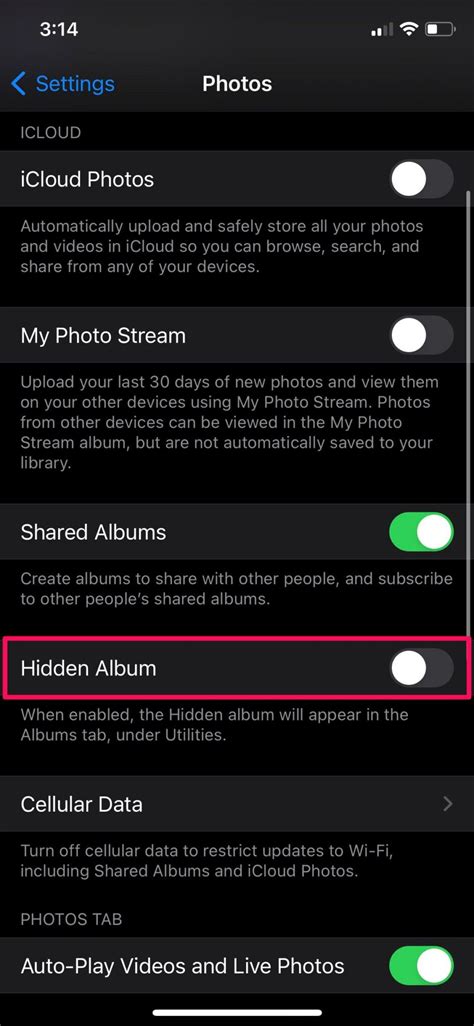 Select the photos you want to add to the hidden album