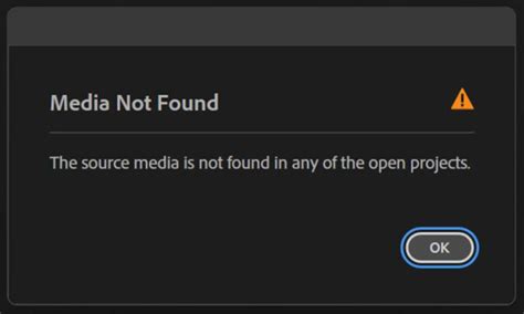 Selected Media Was Not Found In The Catalogs