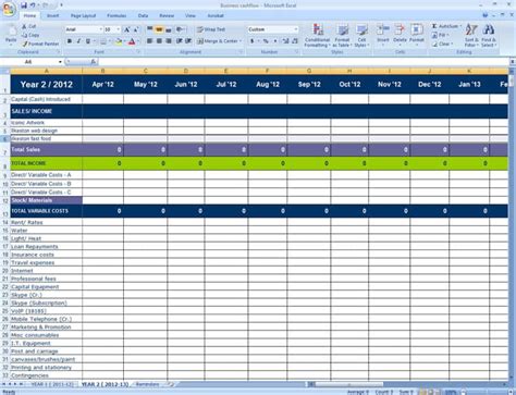Self Employed Spreadsheet Templates Free