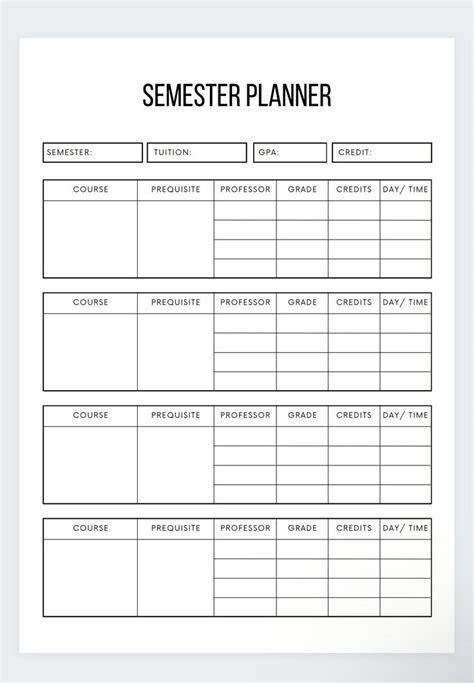Semester Planning Template