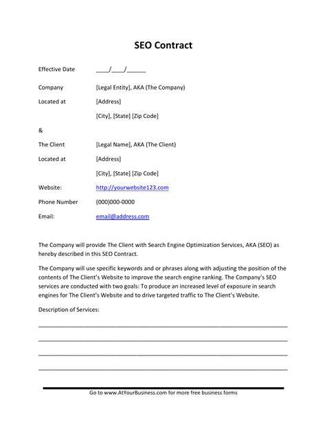 Seo Contract Template 2017