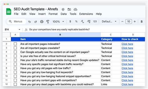 Seo Technical Audit Template
