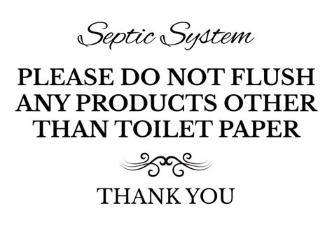 Septic Free Printable Do Not Flush Signs