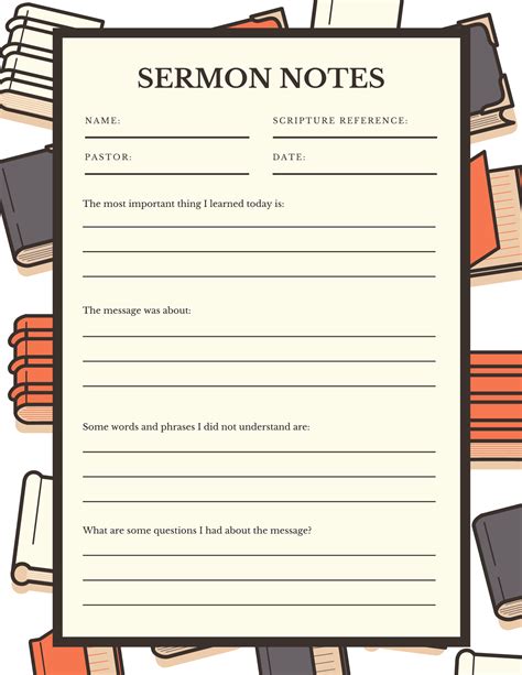 Sermon Notes Template