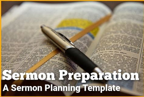 Sermon Planning Template