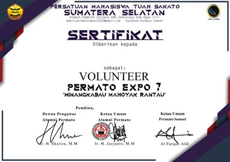 Sertifikat Volunteer