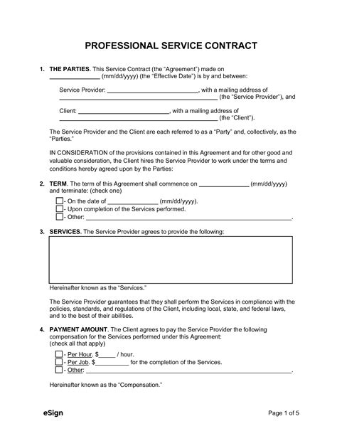 Service Contract Template Free