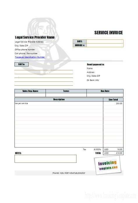 Services Rendered Invoice Template