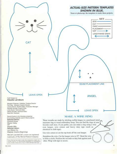 Sewing Template Stuffed Animal Cat