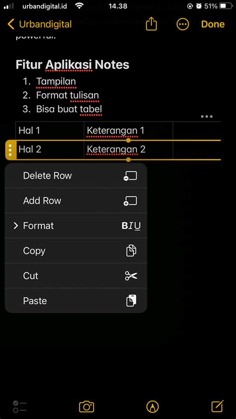 Share Note dari Aplikasi Notes