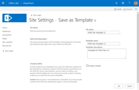 Sharepoint Save Site As Template