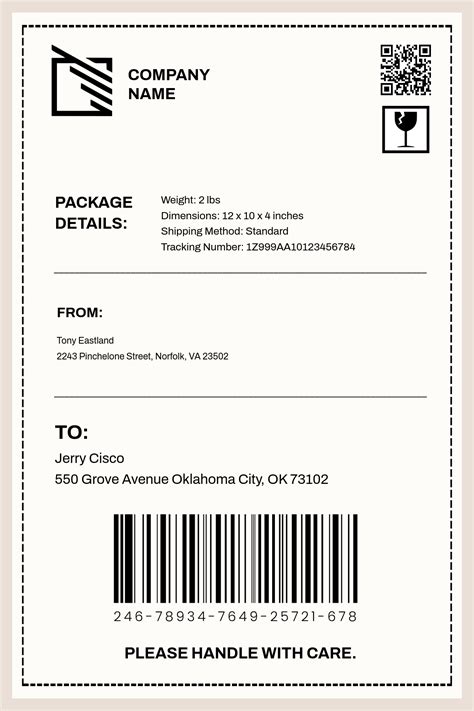 Shipping Label Template
