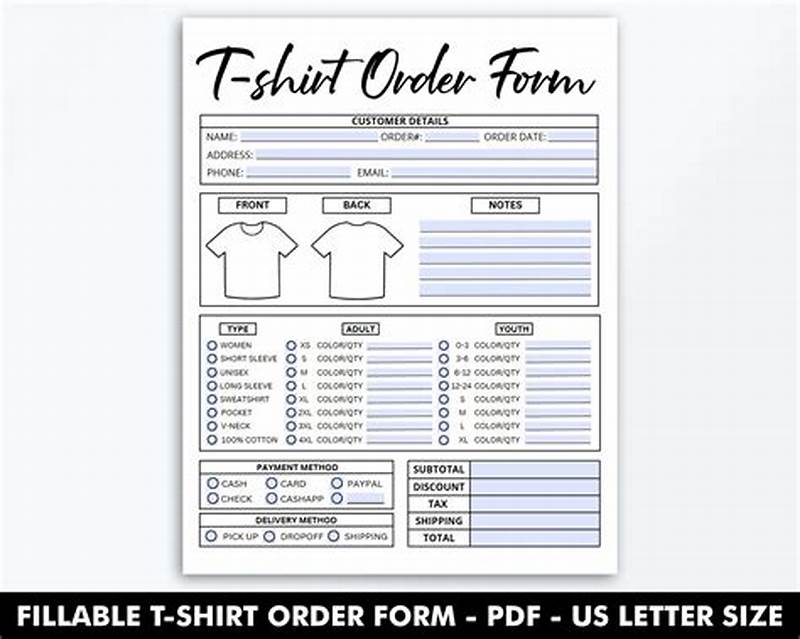 Shirt Order Form Example