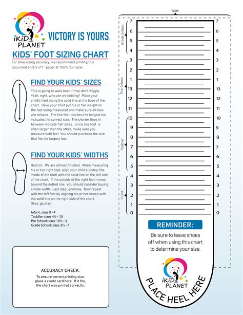 Shoe Size Scale Printable