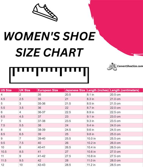 Shoes Size Chart Womens Conversion