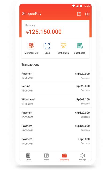 ShopeePay Menu