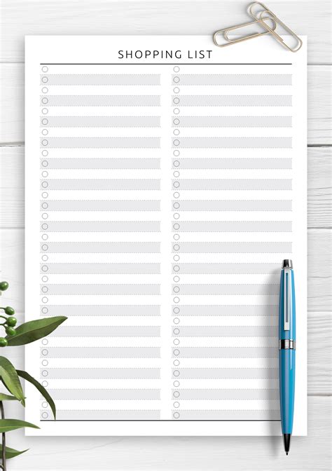 Shopping List Printable