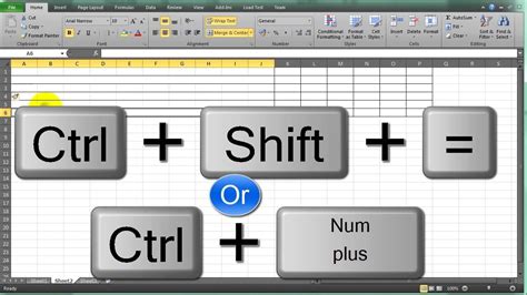 Shortcut Key for Insert Row in Excel