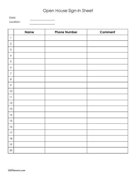 Sign In Sheet Template Google Sheets