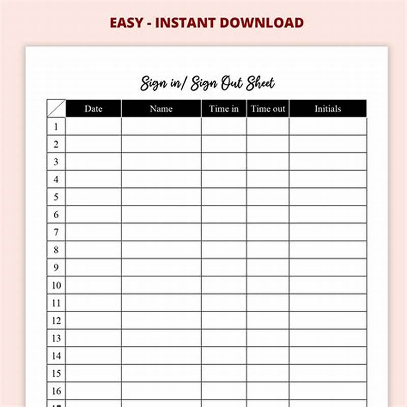 Sign In Sign Out Form