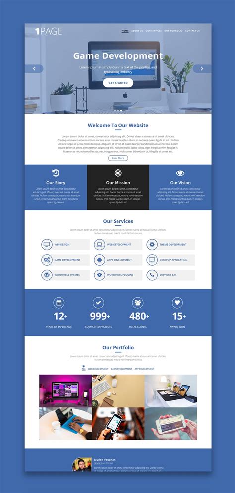 Simple 1 Page Website Template