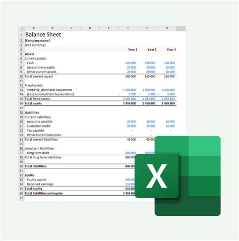 Simple Balance Sheet Template Excel