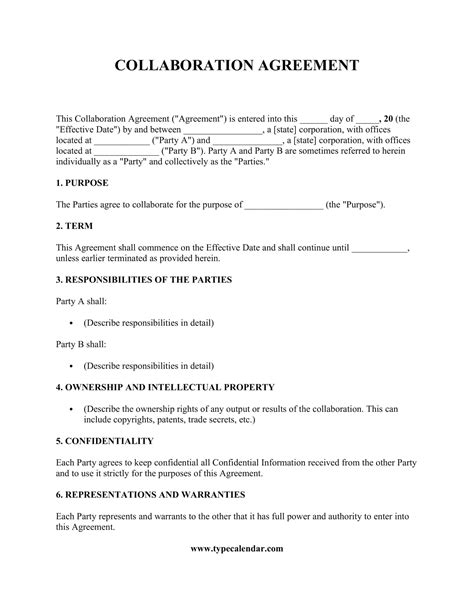 Simple Collaboration Agreement Template