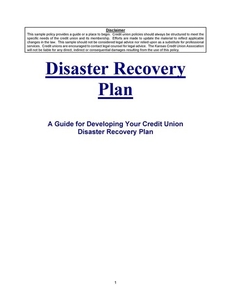 Simple Disaster Recovery Plan Template