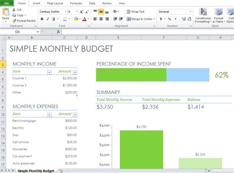 Simple Monthly Budget Template Excel Free Download
